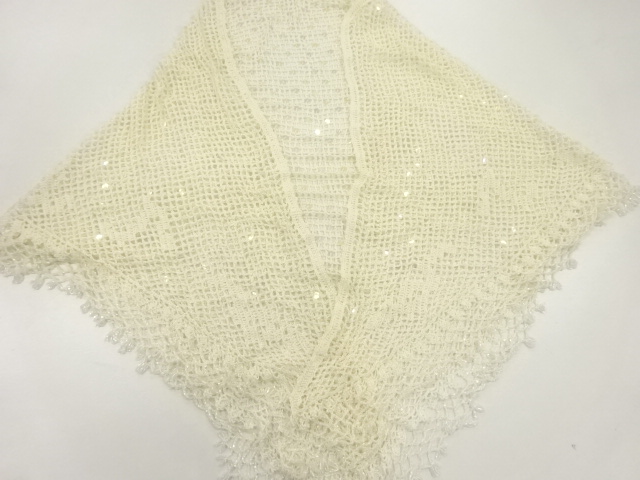 ビーズ・スパンコールレースショール